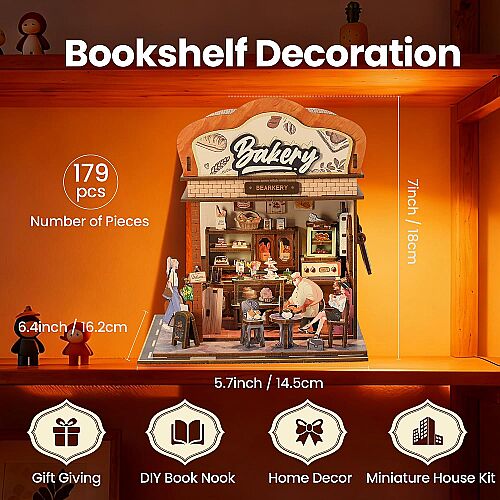 3D Wooden Puzzle Book Street View Bakery 68073 - 3