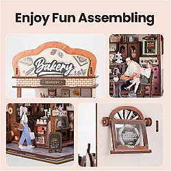 3D Wooden Puzzle Book Street View Bakery 68073 - 4