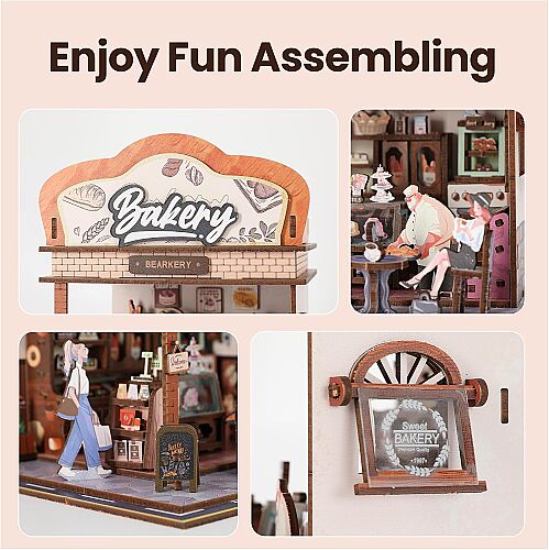 3D Wooden Puzzle Book Street View Bakery 68073 - 4