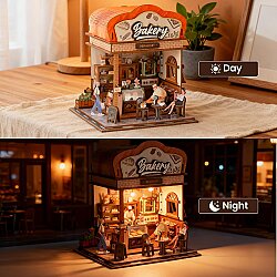 3D Wooden Puzzle Book Street View Bakery 68073 - 5