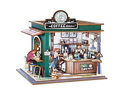 3D Wooden Puzzle Book Street View Coffee Shop 68072 - 1