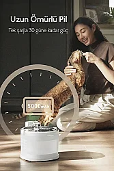 Cheerble Pet Fountain E1+ (Elfin 1 Plus) Cdy02 Çelik Hazneli Şarjlı Otomatik Kedi Su Pınarı - 6