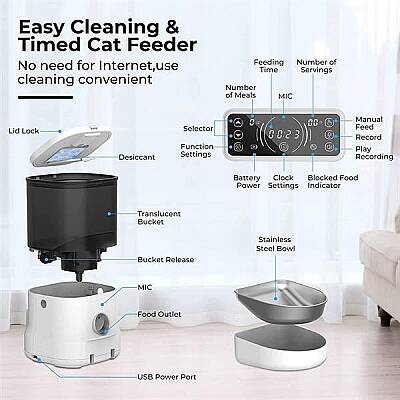 Airpet F12 Smart Programmabl E Feeder-4L (Stainless Steel Bowl) F12 Otomatik Mama Kabı - 4