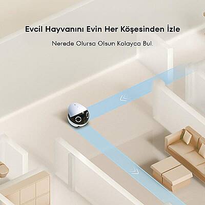 Airpet Rola Mini 2K Kameralı Evcil Hayvan Robotu - 5