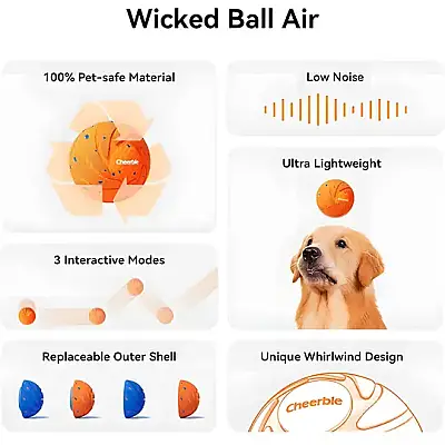 Airpet Wicked Ball Air Cwq01-O Akıllı İnteraktif Köpek Oyuncağı Turuncu - 6