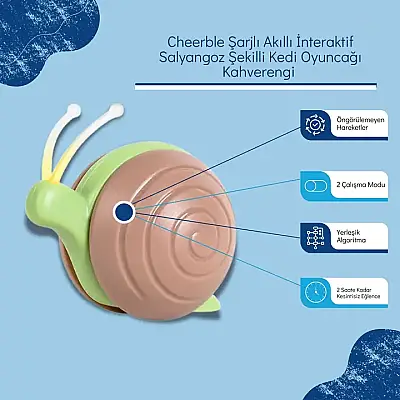 Airpet Wicked Snail Cwj02-Br Şarjlı Akıllı İnteraktif Salyangoz Şekilli Kedi Oyuncağı Kahverengi - 4