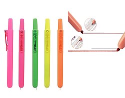 Apli 4'lü Paket Geri Çekilebilir Pastel Fosforlu Kalemler - Karışık Renkler - 2