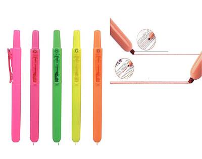 Apli 4'lü Paket Geri Çekilebilir Pastel Fosforlu Kalemler - Karışık Renkler - 2