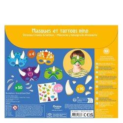 Auzo Toys Küçük Sanatçının Etkinlik Seti - Dinozor Maske ve Dövmeleri - 5