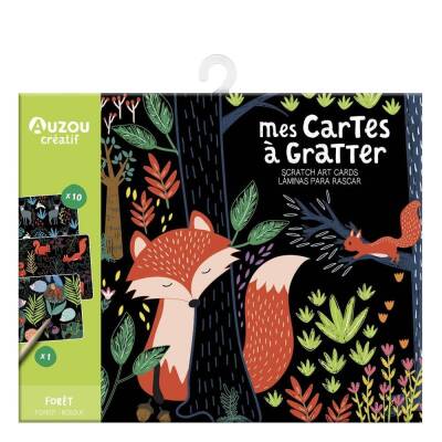 Auzo Toys Küçük Sanatçının Etkinlik Seti - Orman Kazıma Kartları - 1