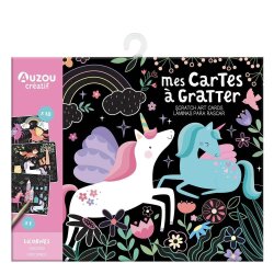 Auzo Toys Küçük Sanatçının Etkinlik Seti - Unicorn Kazıma Kartları - Auzo Toys