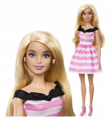 Barbie 65.Yıl Özel Pembe Elbiseli Bebek Mtl-Hth66 - 5