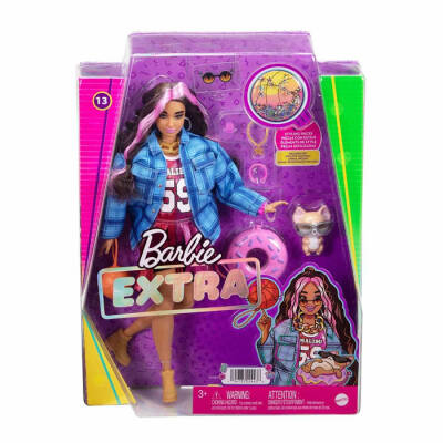 Barbie Extra Ekose Ceketli Bebek HDJ46 - 1