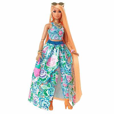 Barbie Extra Fancy Çiçekli Kostümlü Bebek ve Yavru Kedisi HHN14 - 2