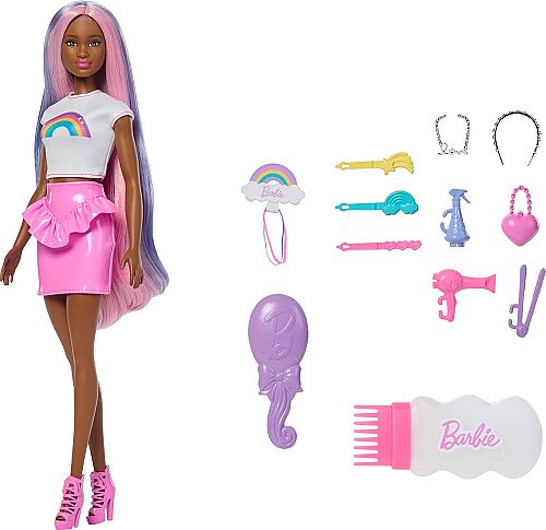 Barbie Gökkuşağı Saçlar Bebeği - Kahverengi Saçlı Jjp08 - 1