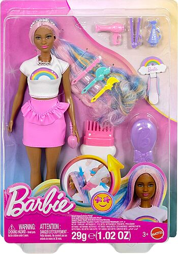 Barbie Gökkuşağı Saçlar Bebeği - Kahverengi Saçlı Jjp08 - 6