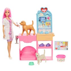 Barbie Veteriner Kliniği Bebek ve Aksesuarları Mtl-Jfx93 - Barbie