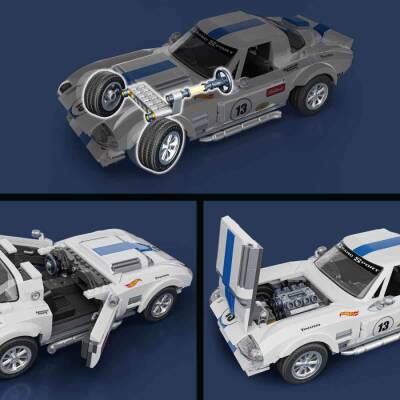 Brick Shop Hot Wheels Elite Serisi Corvette Grand Sport Araba Yapım Seti 918 Parça JGR31 - 4