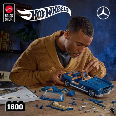 Brick Shop Hot Wheels Premium Serisi Mercedes-Benz 300 SL Araba Yapım Seti 1600 Parça HWW25 - 4