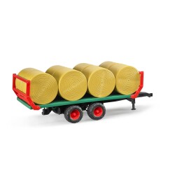 Bruder 8 Yuvarlak Saman Balyalı Nakliye Römorku Br02220 - 1