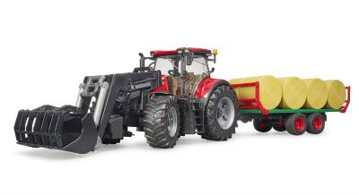 Bruder Case Ih Optum 300Cvx Kepçeli Traktör & Balya Römorku BR03198 - 1