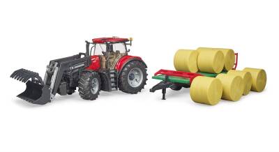 Bruder Case Ih Optum 300Cvx Kepçeli Traktör & Balya Römorku BR03198 - 2