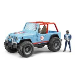 Bruder Jeep Cross Safari Aracı & Kasklı Pilotlu - Mavi BR02541 - 4