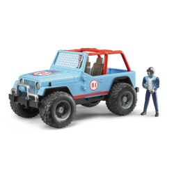 Bruder Jeep Cross Safari Aracı & Kasklı Pilotlu - Mavi BR02541 - 1