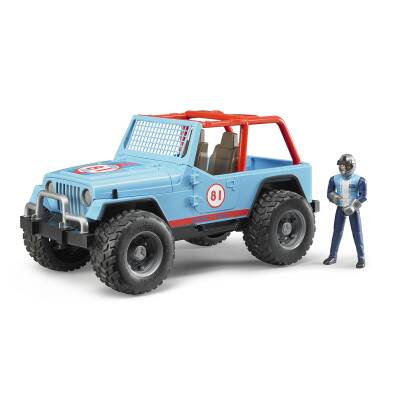 Bruder Jeep Cross Safari Aracı & Kasklı Pilotlu - Mavi Br02541 - 1
