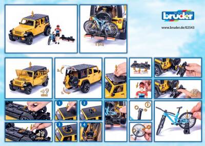 Bruder Jeep W. Rubicon & Bisiklet ve Sürücüsü Br02543 - 8