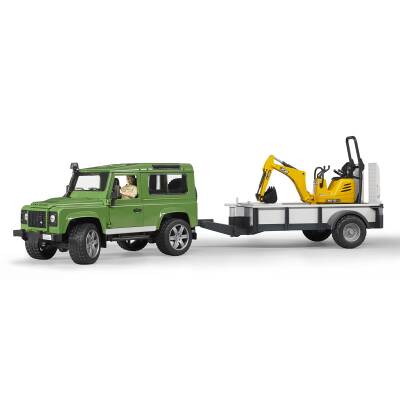 Bruder Land Rover Arazi Aracı & Jcb Mini Kazıcı BR02593 - 1