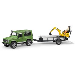 Bruder Land Rover Arazi Aracı & Jcb Mini Kazıcı BR02593 - 3