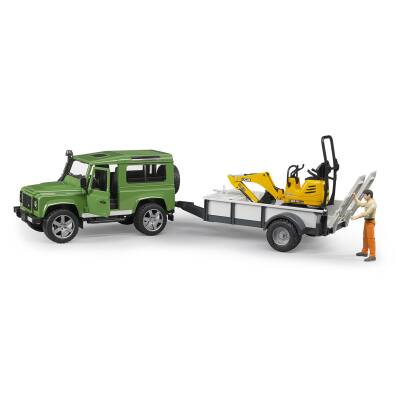 Bruder Land Rover Arazi Aracı & Jcb Mini Kazıcı Br02593 - 2