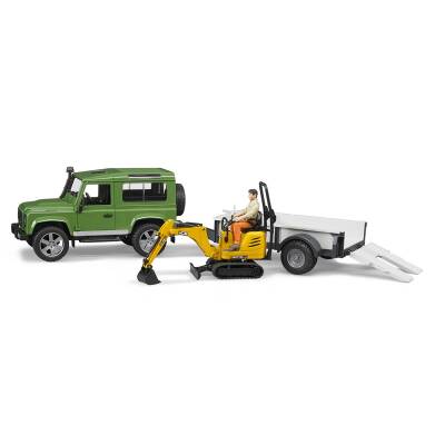 Bruder Land Rover Arazi Aracı & Jcb Mini Kazıcı Br02593 - 4