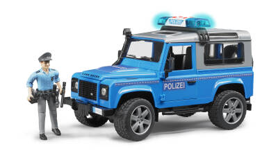 Bruder Land Rover Polis Aracı Ve Memur (Mavi-Gri) Br02597 - 1