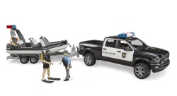 Bruder Ram 2500 Polis Aracı ,Römork, Zodyak, 2 Fıgür Ve Aksesuarlar Br02507 - 5