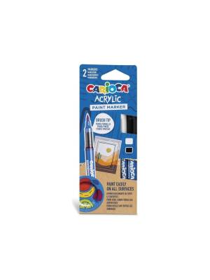 Carıoca Akrilik Paint Marker Su Bazlı Fırça Uçlu 2'Li - 1