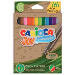 Carioca Ecofamıly Joy Süper Yıkanabilir Keçeli Boya Kalemi 12'Li 43100 - 1