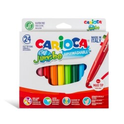 Carioca Jumbo Süper Yıkanabilir Keçeli Boya Kalemi 24'lü 40570 - Carioca