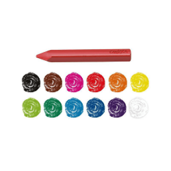 Carioca Plastello Jumbo Üçgen Elleri Kirletmeyen Yıkanabilir Pastel Boya Kalemi 12'li 42671 - 2