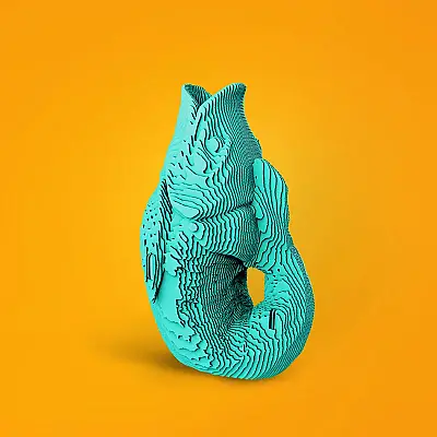 Cartonic 3D Puzzle - Fısh Vase - 3