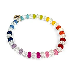 Charm It Clear Rainbow Stretch Bead Bracelet Ct08-11 - Charm It