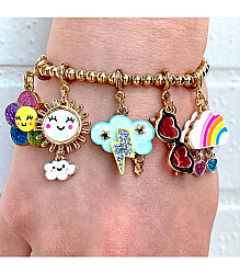 Charm It Gold Glitter Lightning Charm CICC1495 - 2