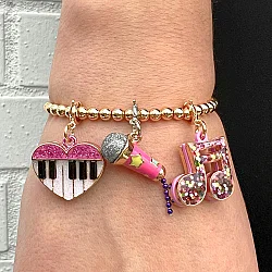 Charm It Gold Glitter Piano Heart Ct03-18 - 2