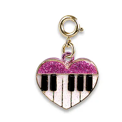 Charm It Gold Glitter Piano Heart Ct03-18 - 1