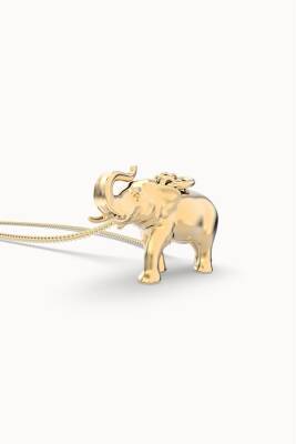 Chocli 18 Ayar Altın Kaplama Fil Kolye Ch0206 - 2
