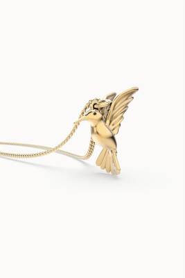 Chocli 18 Ayar Altın Kaplama Humming Bird Kolye Ch0306 - 2
