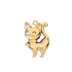 Chocli 18 Ayar Altın Kaplama Kedi Kolye Ch0106 - 4