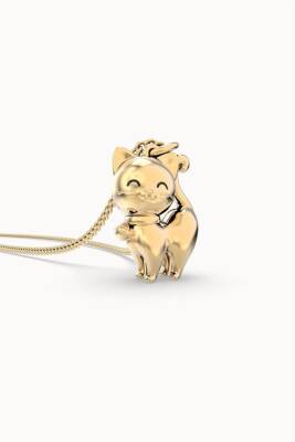 Chocli 18 Ayar Altın Kaplama Kedi Kolye Ch0106 - 3