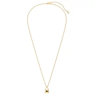 Chocli 18 Ayar Altın Kaplama Gold Kilit Kolye CH0603 - 2